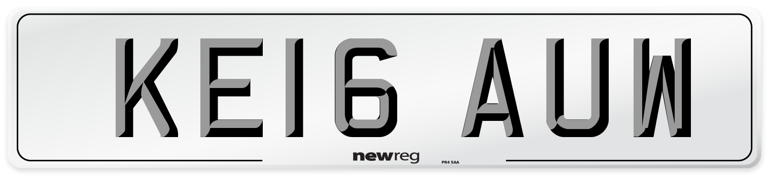 KE16 AUW Number Plate from New Reg